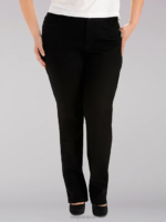 Lee Women Instantly Slims Relaxed Fit Straight Leg Jean Classic Fit (Plus) Black Clothing 480T97