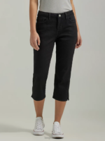 Lee Women Legendary Regular Fit Capri Black Clothing 480T442