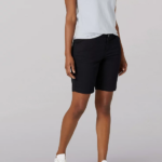 Lee Women Legendary Regular Fit Chino Bermuda Black Clothing 480T311