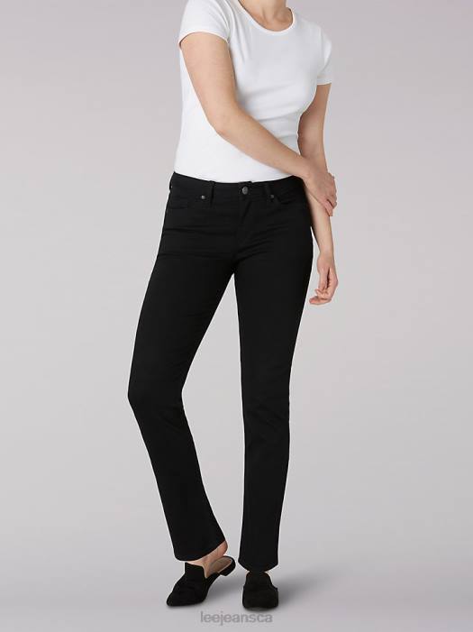 lee_women_legendary_regular_straight_jean_petite_black_clothing_480t87.jpg Lee Women Legendary Regular Straight Jean (Petite) Black Clothing 480T87 - Image 1