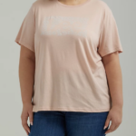 Lee Women Leopard Logo Tee (Plus) Peach Whip Clothing 480T390