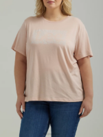 Lee Women Leopard Logo Tee (Plus) Peach Whip Clothing 480T390
