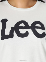 Lee Women Logo Tee - Plus Bright White/Emperor Navy Clothing 480T393 - Image 3