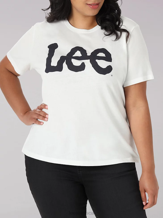 Lee Women Logo Tee - Plus Bright White/Emperor Navy Clothing 480T393 - Image 1
