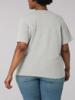 Lee Women Logo Tee (Plus) Light Grey Heather Clothing 480T392 - Image 2