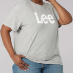 Lee Women Logo Tee (Plus) Light Grey Heather Clothing 480T392
