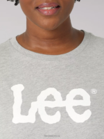 Lee Women Logo Tee (Plus) Light Grey Heather Clothing 480T392 - Image 3