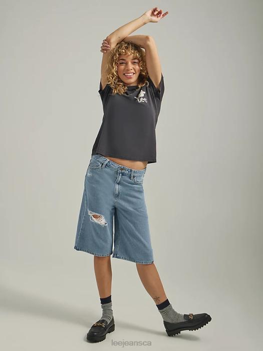Lee Women Loose Fit Bermuda Denim Short Toned Down DX Clothing 480T316 - Image 1