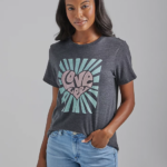 Lee Women Love Graphic Tee Jet Black Clothing 480T374