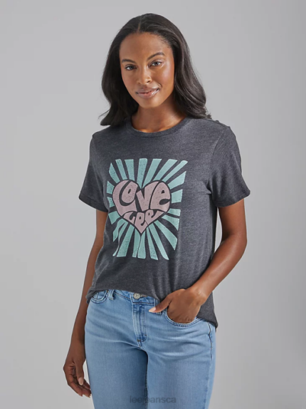 Lee Women Love Graphic Tee Jet Black Clothing 480T374