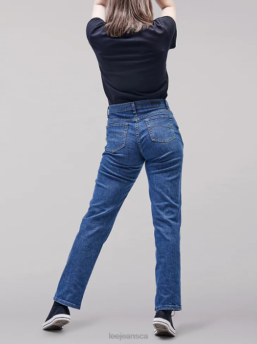 Lee Women Original Relaxed Fit Straight Leg Jeans (Petite) Premium Stone Clothing 480T65 - Image 4