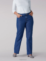 Lee Women Original Relaxed Fit Straight Leg Jeans (Plus) Premium Rinse Clothing 480T39