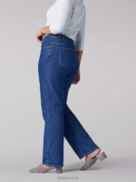 Lee Women Original Relaxed Fit Straight Leg Jeans (Plus) Premium Rinse Clothing 480T39 - Image 3