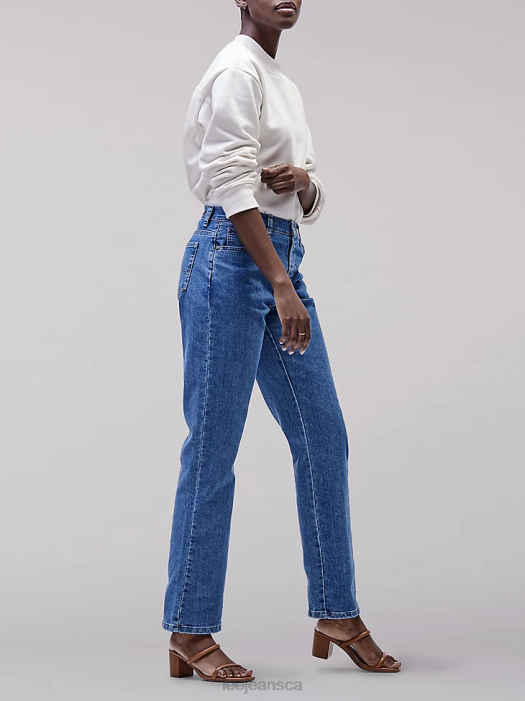 Lee Women Original Relaxed Fit Straight Leg Jeans Premium Light Clothing 480T14 - Image 3