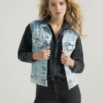 Lee Women Pearl Denim Vest Photo Sensitive Clothing 480T411
