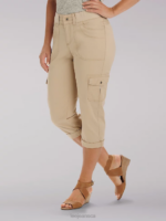 Lee Women Relaxed Fit Austyn Cargo Capri Cafe Clothing 480T462