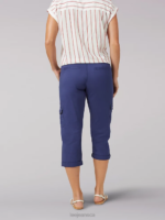 Lee Women Relaxed Fit Austyn Cargo Capri Ink Blue Clothing 480T463 - Image 2