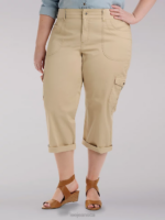 Lee Women Relaxed Fit Austyn Cargo Capri (Plus) Cafe Clothing 480T468