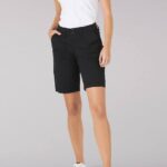 Lee Women Relaxed Fit Avey Knitwaist Cargo Bermuda Black Clothing 480T290