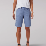 Lee Women Relaxed Fit Avey Knitwaist Cargo Bermuda Cornflower Clothing 480T289