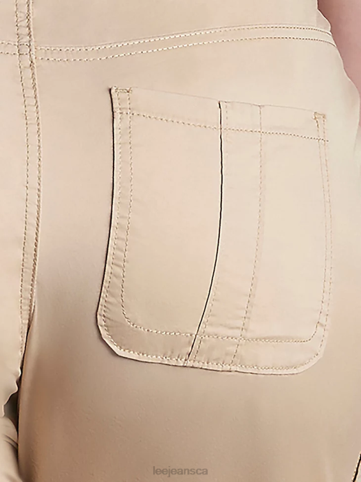 Lee Women Relaxed Fit Avey Knitwaist Cargo Bermuda (Plus) Cafe Clothing 480T291 - Image 3