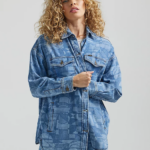 Lee Women Relaxed Fit Geometric Shacket Laser Geo Clothing 480T401