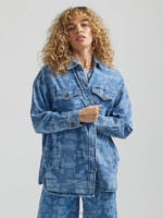 Lee Women Relaxed Fit Geometric Shacket Laser Geo Clothing 480T401