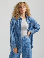 Lee Women Relaxed Fit Geometric Shacket Laser Geo Clothing 480T401 - Image 3