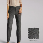 Lee Women Relaxed Fit Straight Leg Pant (All Day Pant) (Petite) Black/White Plaid Clothing 480T229