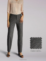 Lee Women Relaxed Fit Straight Leg Pant (All Day Pant) (Petite) Black/White Plaid Clothing 480T229
