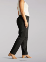 Lee Women Relaxed Fit Straight Leg Pant (All Day Pant) (Plus) Black Clothing 480T221 - Image 3