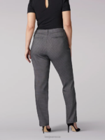Lee Women Relaxed Fit Straight Leg Pant (All Day Pant) (Plus) Black White Plaid Clothing 480T224 - Image 2
