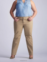 Lee Women Relaxed Fit Straight Leg Pant (All Day Pant) (Plus) Flax Clothing 480T222 - Image 5