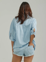 Lee Women Relaxed One Pocket Button Down Shirt Foam Clothing 480T399 - Image 2