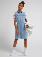 Lee Women Rider Shirt Dress Frosted Blue Clothing 480T417 - Image 5