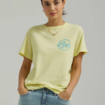 Lee Women Script Graphic Tee Brimstone Heather Clothing 480T371