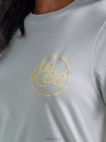 Lee Women Script Graphic Tee Summer Haze Heather Clothing 480T372 - Image 3