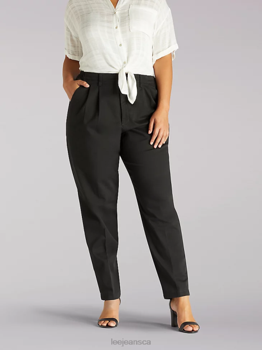 lee_women_side_elastic_pants_plus_black_clothing_480t211.png Lee Women Side Elastic Pants (Plus) Black Clothing 480T211 - Image 1