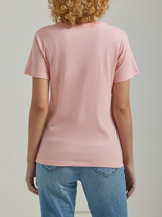 Lee Women Slim Fit Sun Flowers Graphic Tee Pink Icing Clothing 480T365 - Image 2