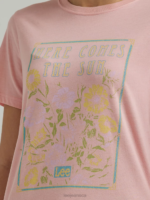 Lee Women Slim Fit Sun Flowers Graphic Tee Pink Icing Clothing 480T365 - Image 3