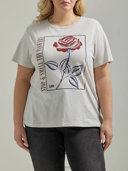 Lee Women Smell the Flowers Graphic Tee (Plus) Lunar Rock Clothing 480T368 - Image 3