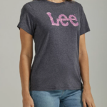 Lee Women Snakeskin Twitch Graphic Tee Caviar Heather Clothing 480T387