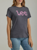 Lee Women Snakeskin Twitch Graphic Tee Caviar Heather Clothing 480T387