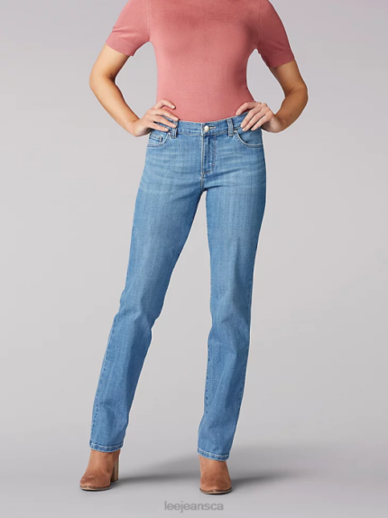 Lee Women Stretch Relaxed Fit Straight Leg Jean Inspire Blue Clothing 480T51