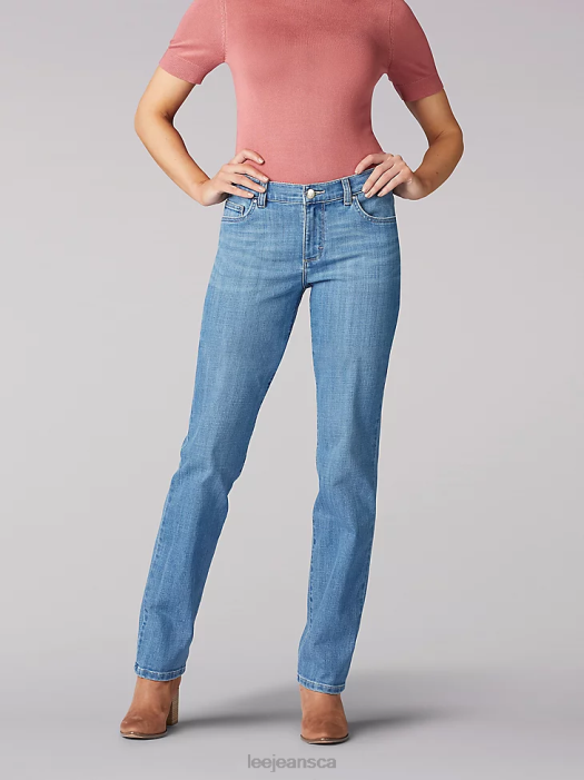 Lee Women Stretch Relaxed Fit Straight Leg Jean Inspire Blue Clothing 480T51 - Image 1