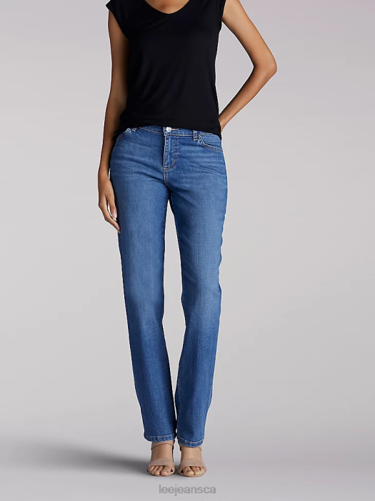 Lee Women Stretch Relaxed Fit Straight Leg Jean (Petite) Meridian Clothing 480T100 - Image 1