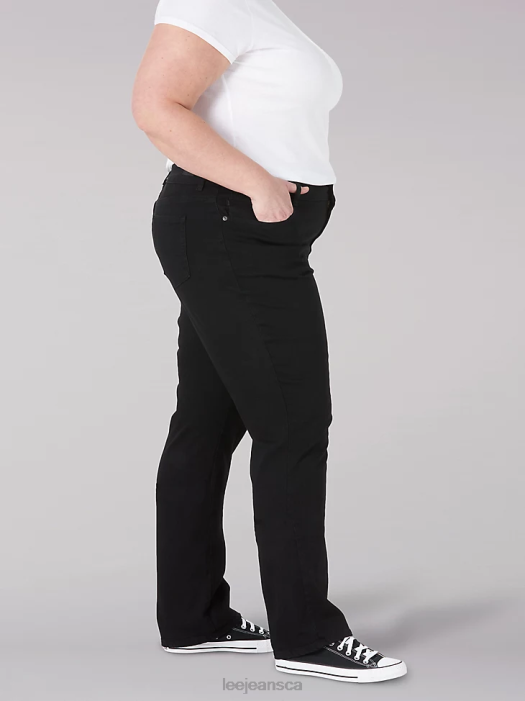 Lee Women Stretch Relaxed Fit Straight Leg Jean (Plus) Black Onyx Clothing 480T93 - Image 3