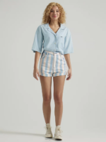 Lee Women Striped High Rise Pleated Denim Short Mid Stripe Clothing 480T332 - Image 4