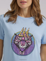 Lee Women Tiger Graphic Tee Shasta Blue Heather Clothing 480T340 - Image 3