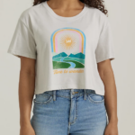 Lee Women Time to Wander Boyfriend Crop Graphic Tee Lunar Rock Heather Clothing 480T351
